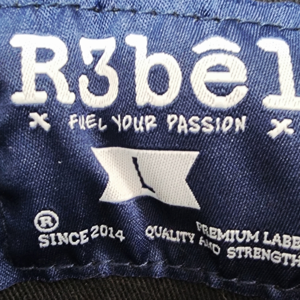 R3BEL Black Denim‎ Skeleton Arm Jacket Distressed Large Unisex - Picture 7 of 16